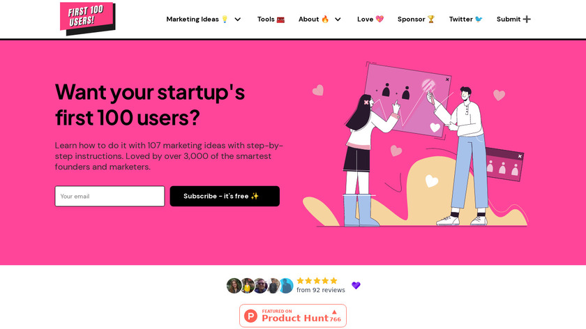 First 100 Users Landing Page