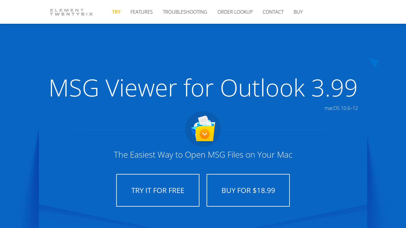 MSG VIewer for Outlook Landing page