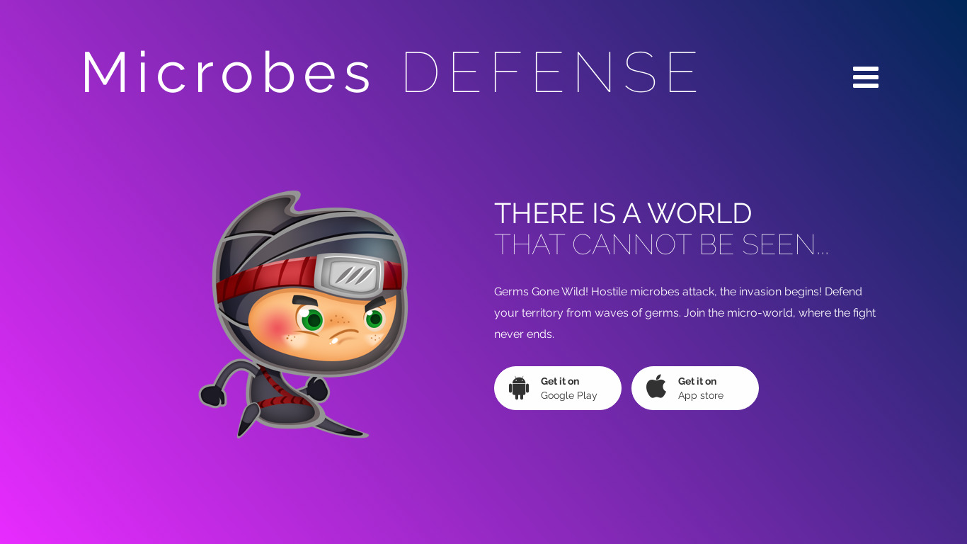 Microbes Defense: Germs Gone Wild Landing page