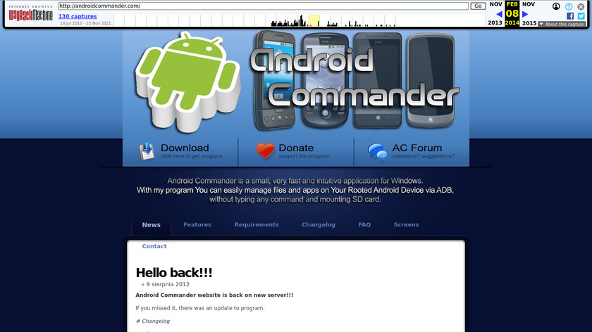 Android Commander Landing Page