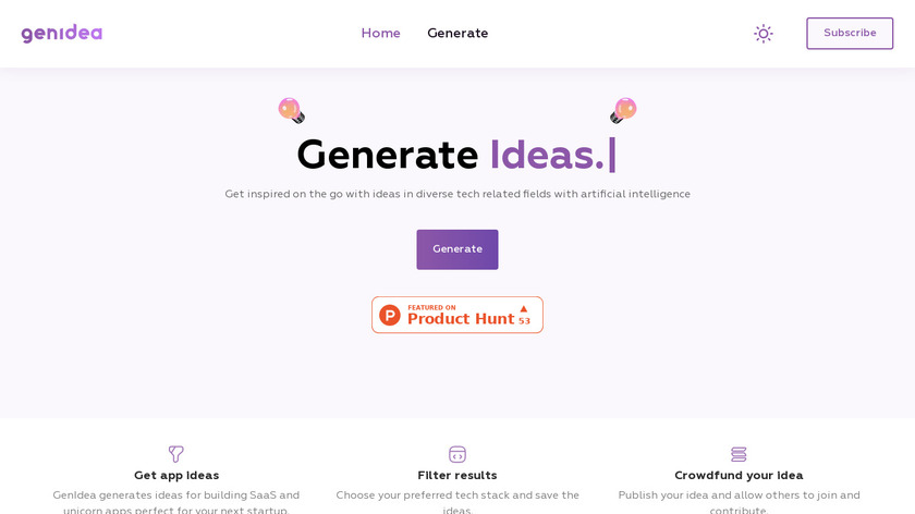 GenIdea Landing Page