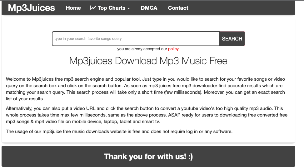 Mp3Juices.world Landing page