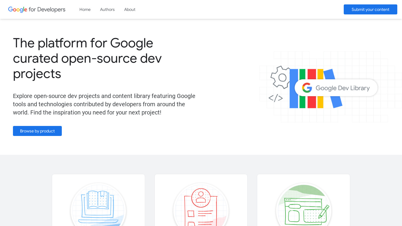 Google's Dev Library Landing page