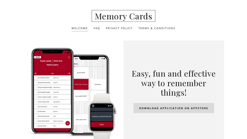 Memory Cards Landing Page