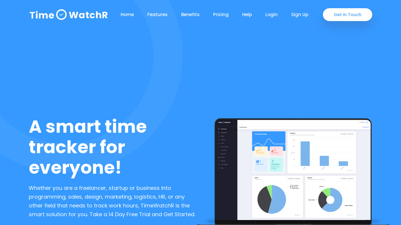 Timewatchr Landing page