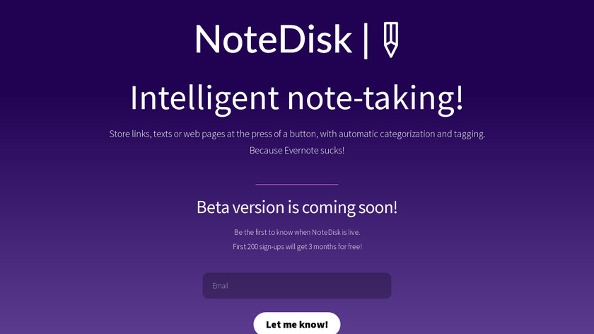 NoteDisk Landing Page