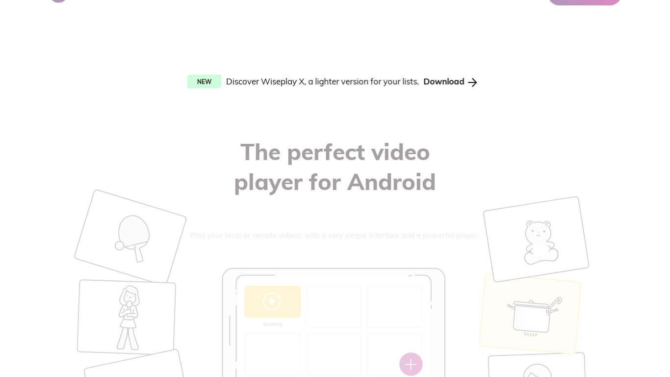 Wiseplay Landing page