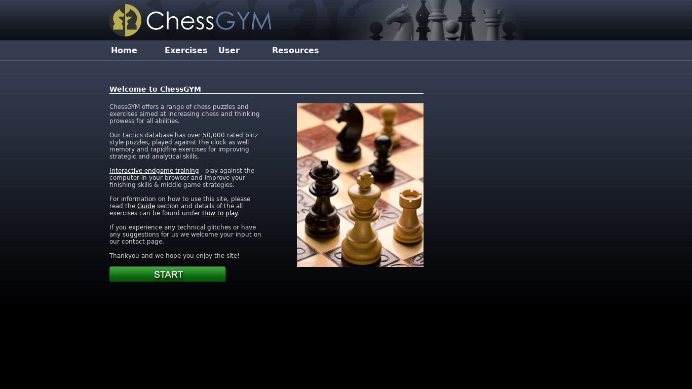 ChessGYM Landing page