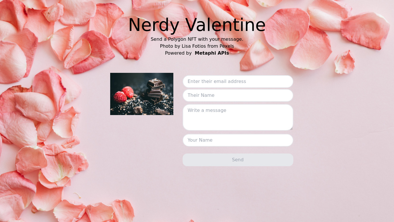 Nerdy Valentine Landing page
