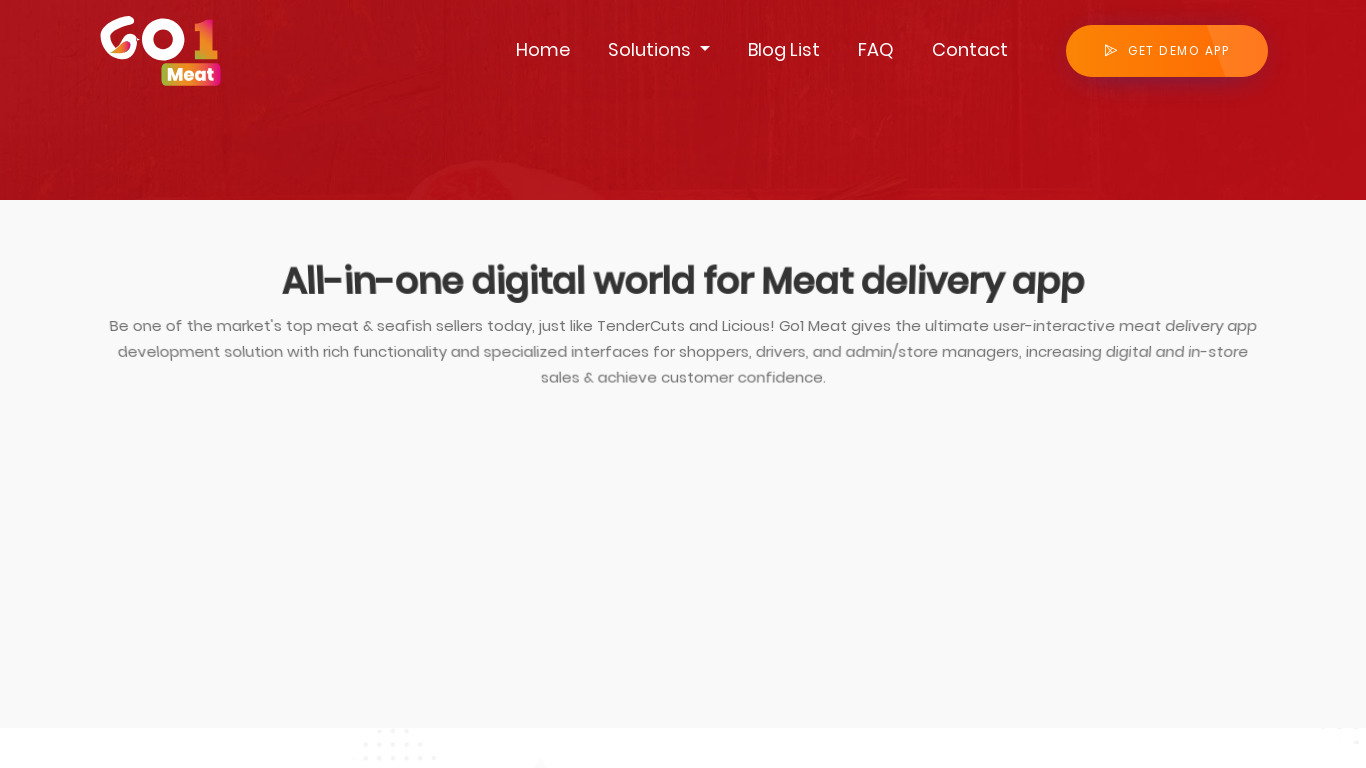 Go1 Meat Landing page