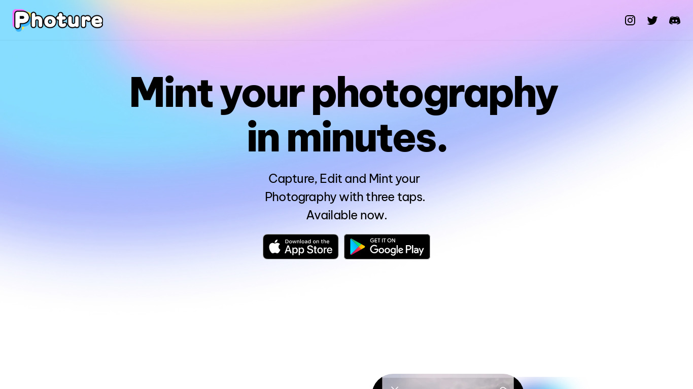 Photure Landing page