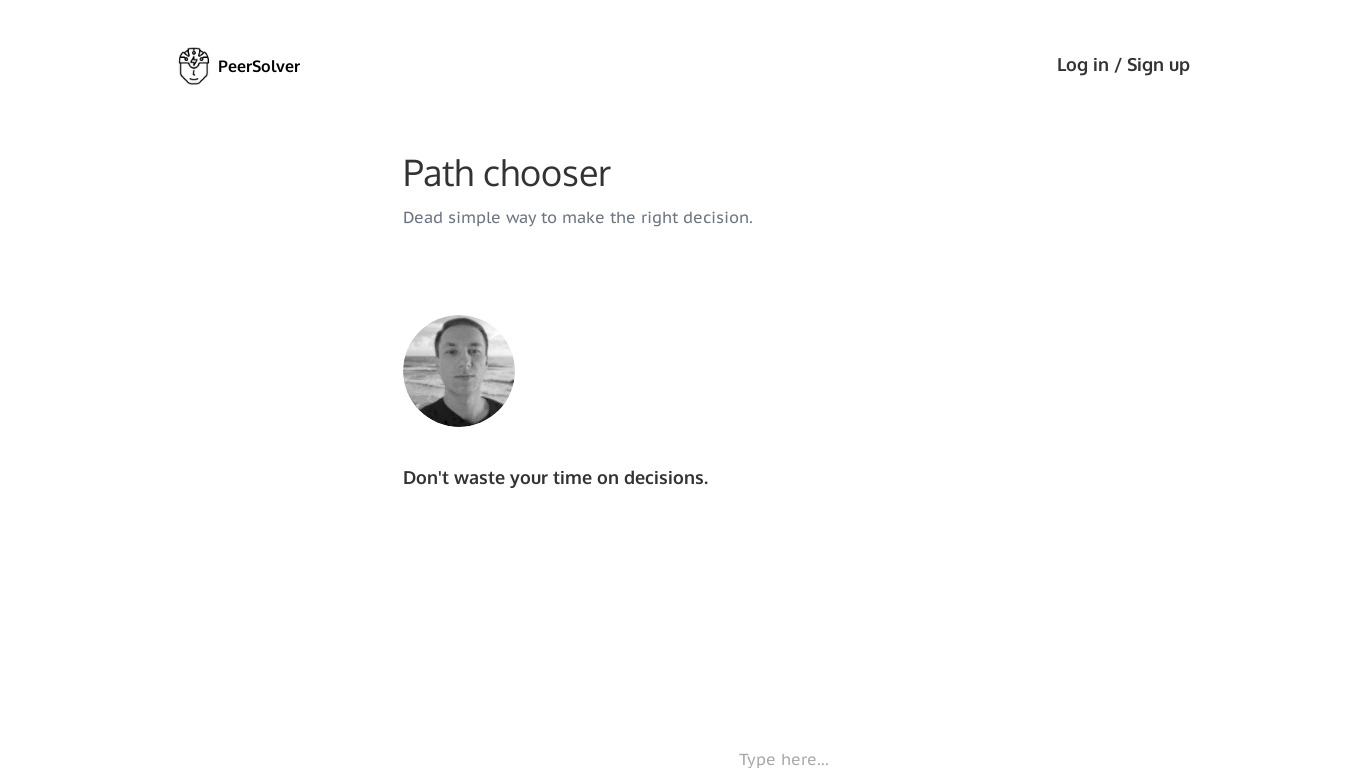 Path Chooser Landing page