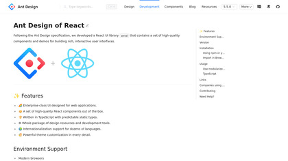 Ant Design React screenshot