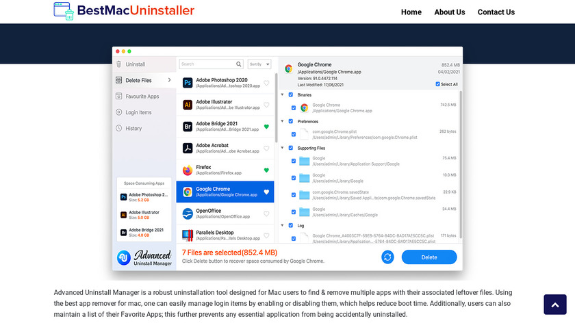Advanced Uninstall Manager Landing Page