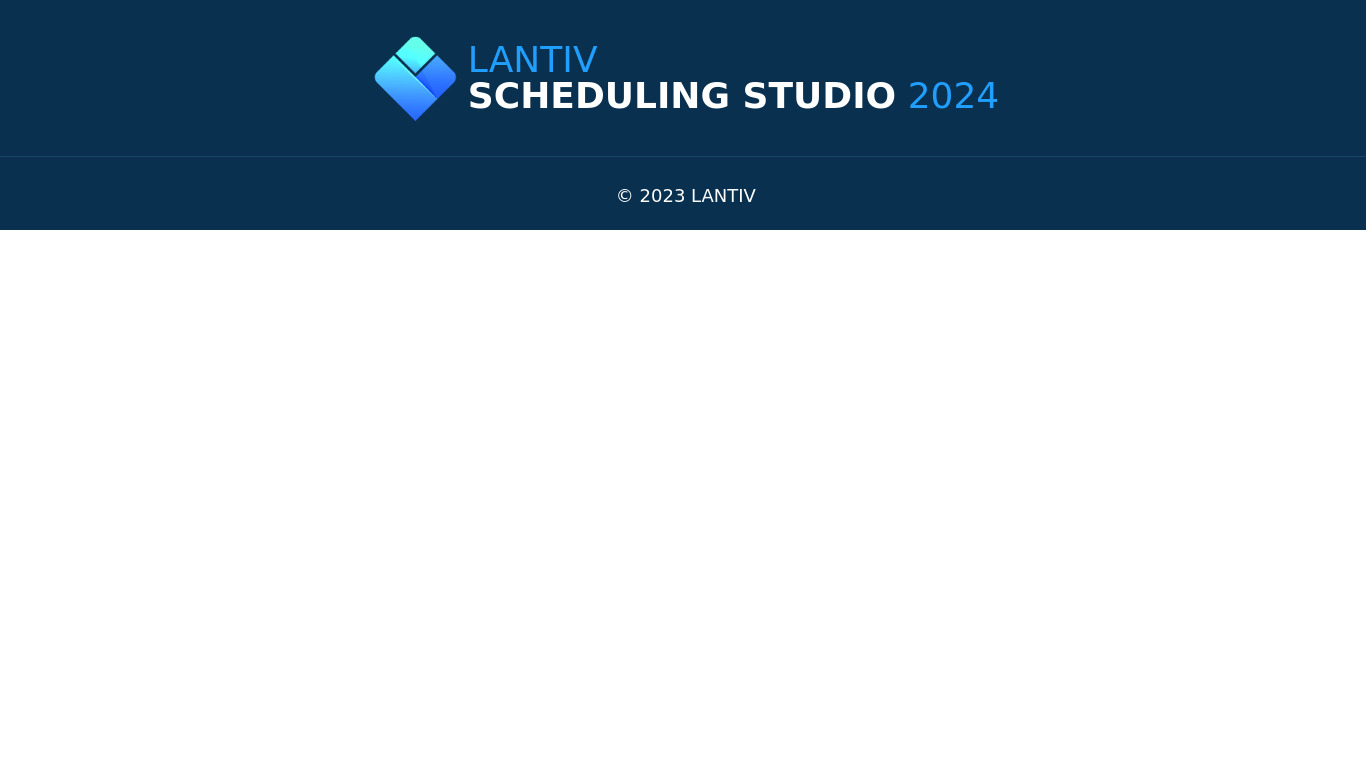 Lantiv Scheduling Studio Landing page