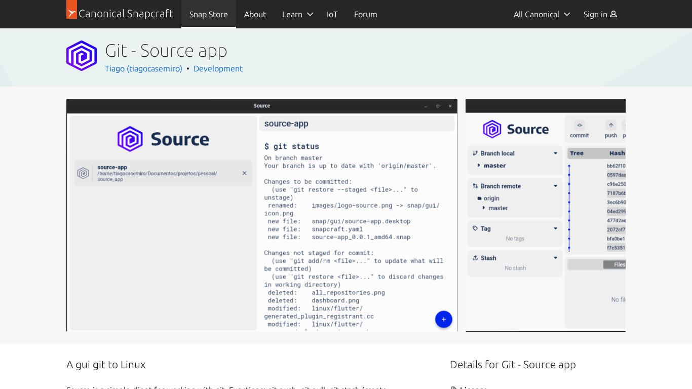 Source App Landing page