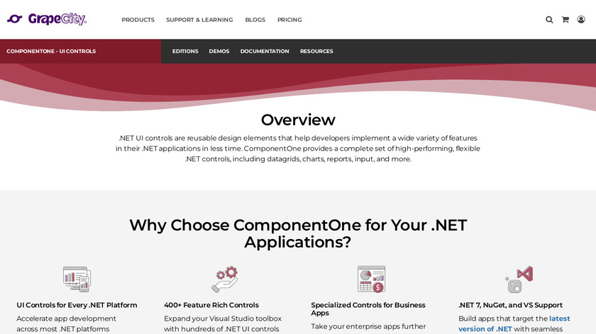ComponentOne Landing Page