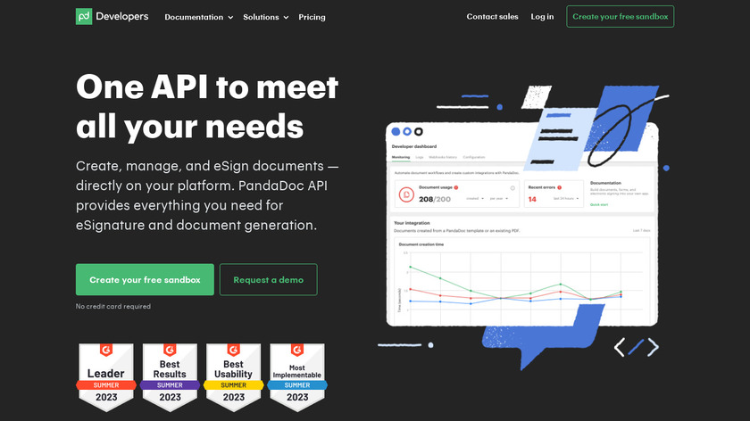 PandaDoc for Developers Landing Page