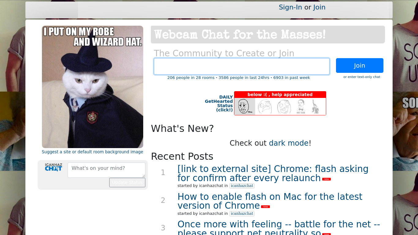 ICanHazChat Landing page