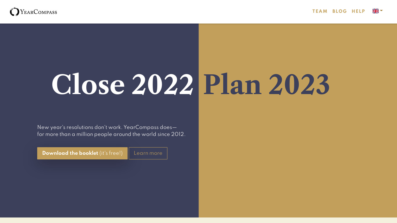 Year Compass Landing page