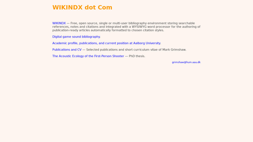 Wikindx Landing Page