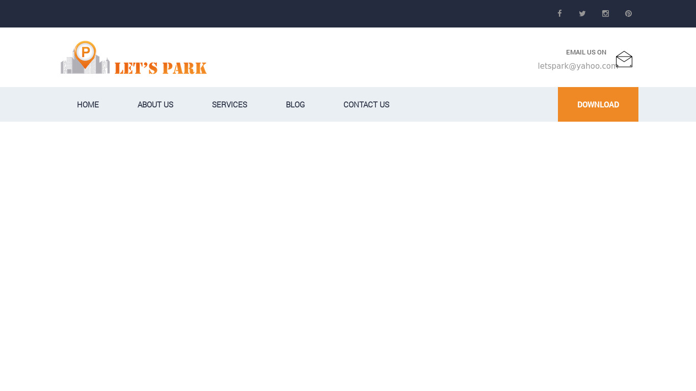 Let's Park Online Landing page