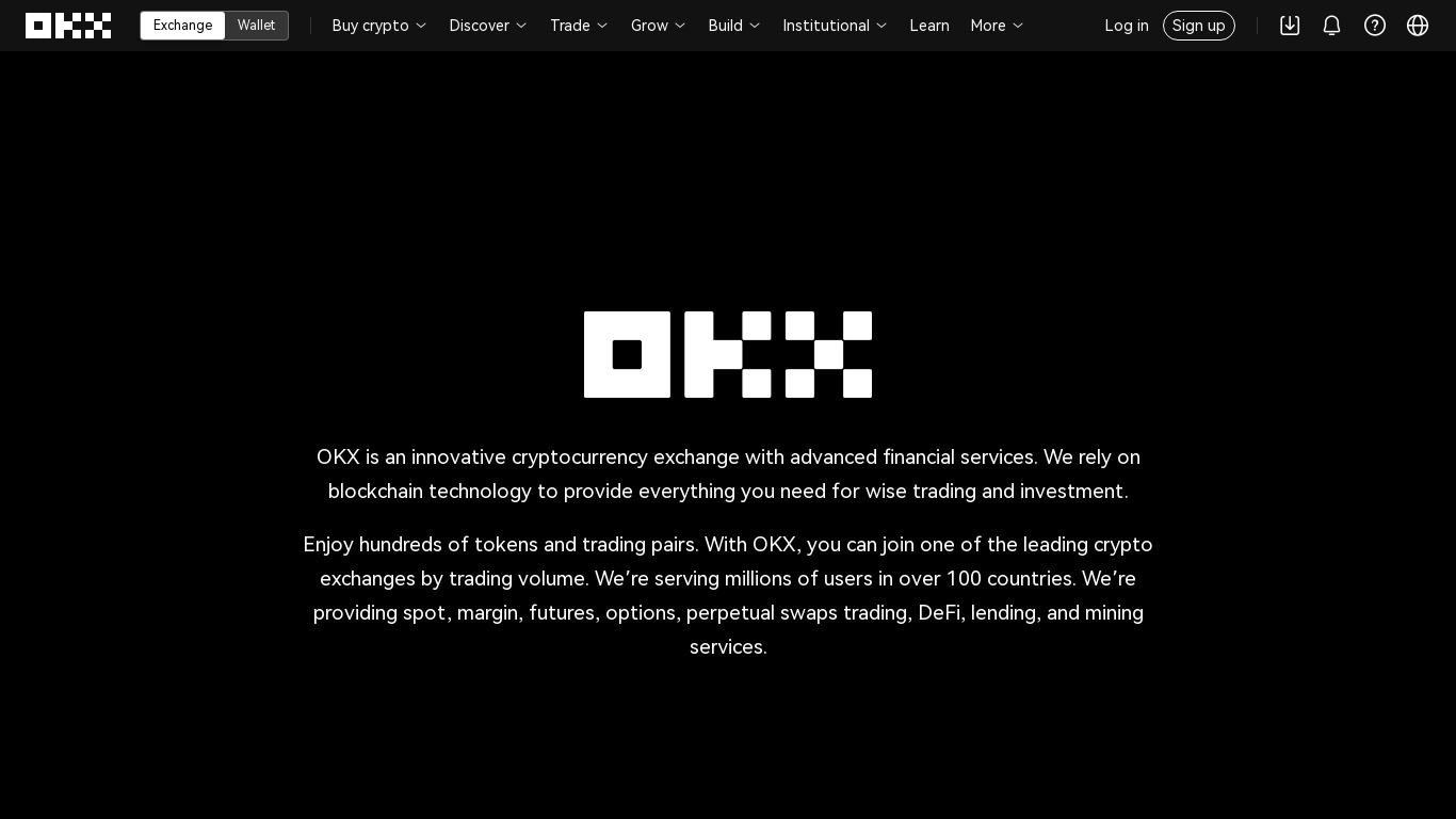 OKEx DeFi Hub Landing page