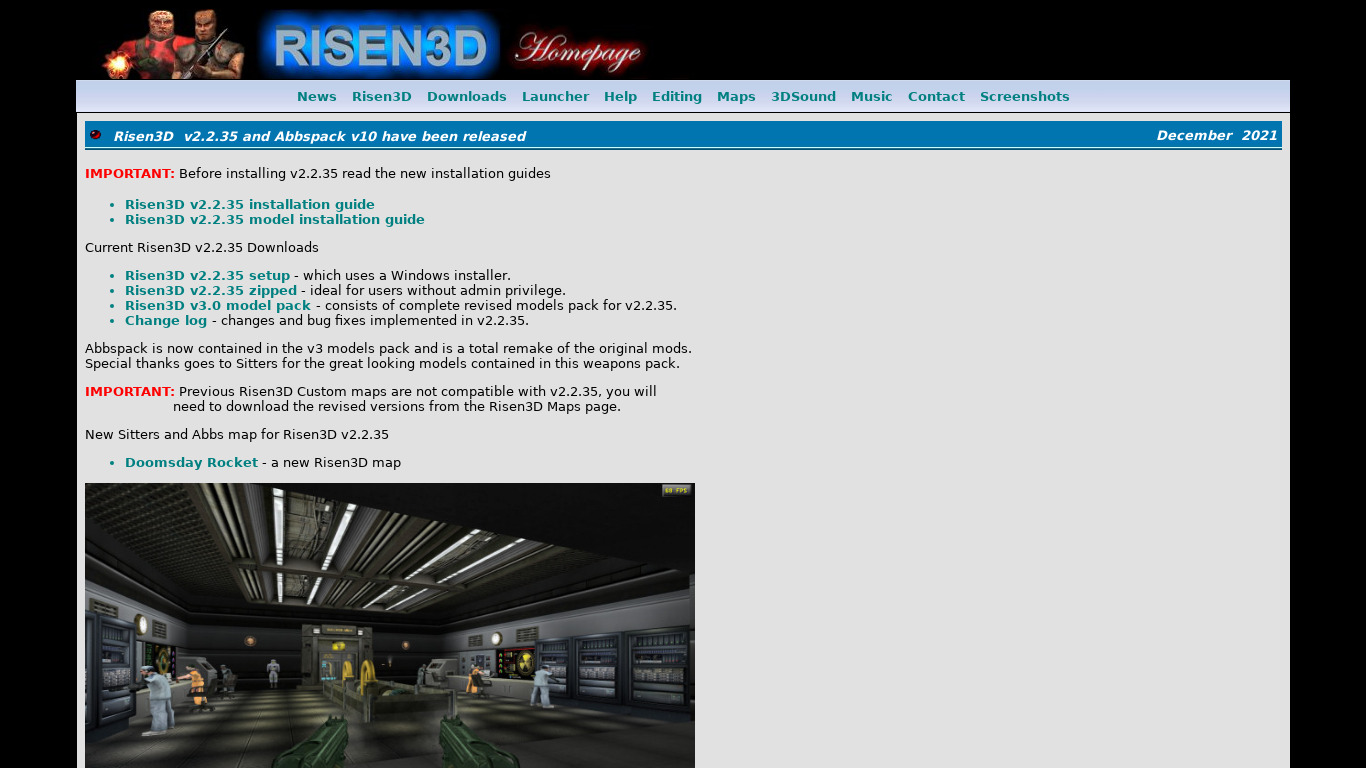 Risen3D Landing page
