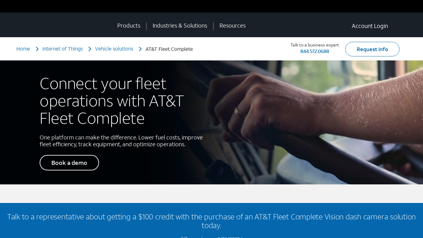AT&T Fleet Complete Landing page
