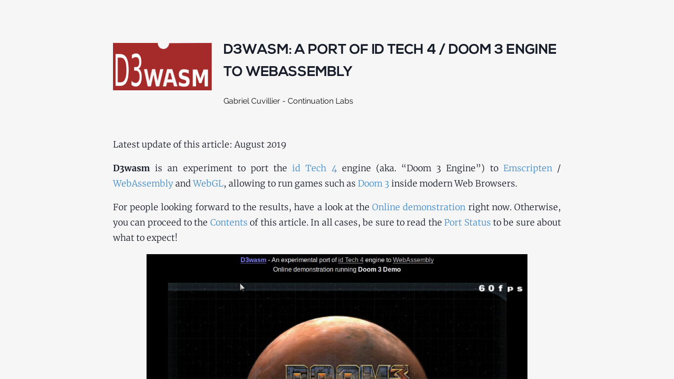 D3wasm Landing page