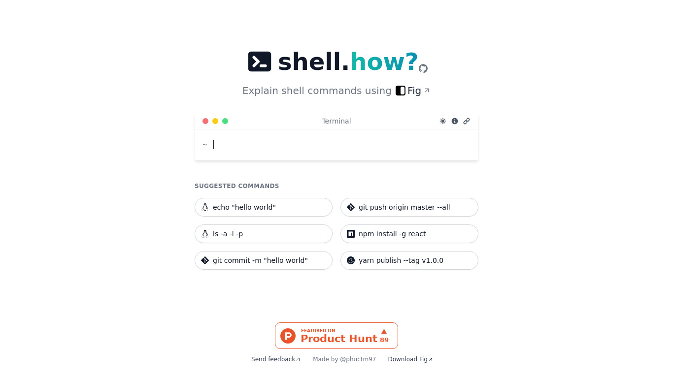 shell.how Landing page