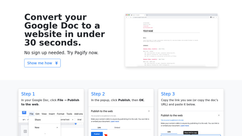 Pagify Landing Page