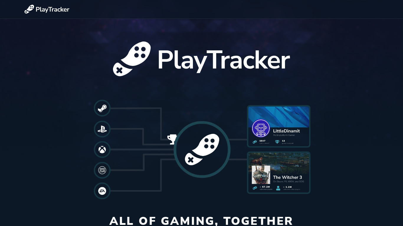 PlayTracker Landing page