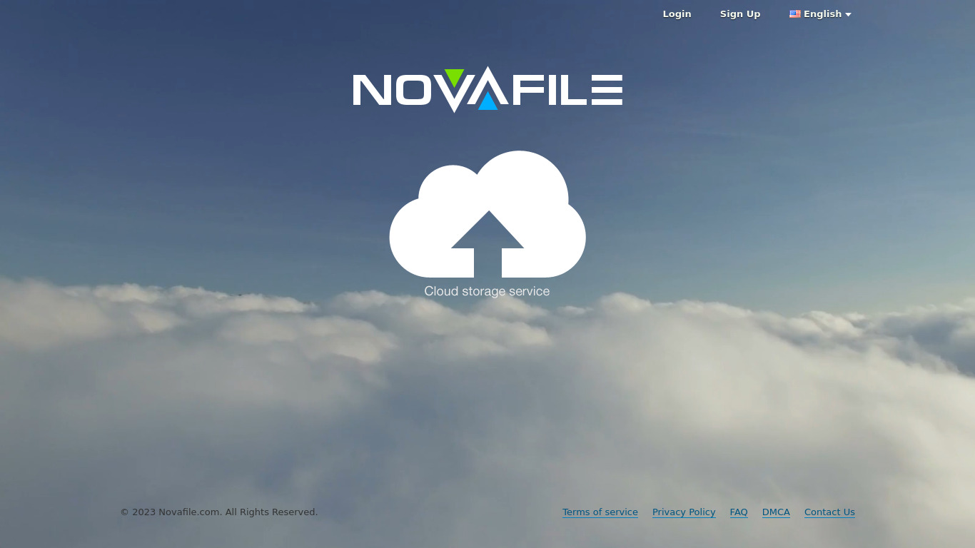 Novafile Landing page
