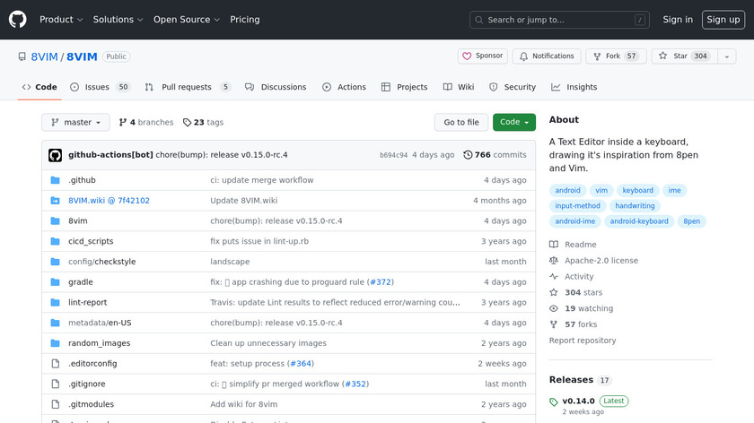 8vim Landing Page