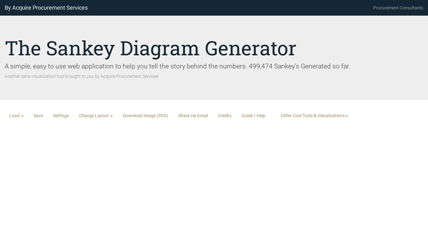 Sankey Diagram Generator Landing page