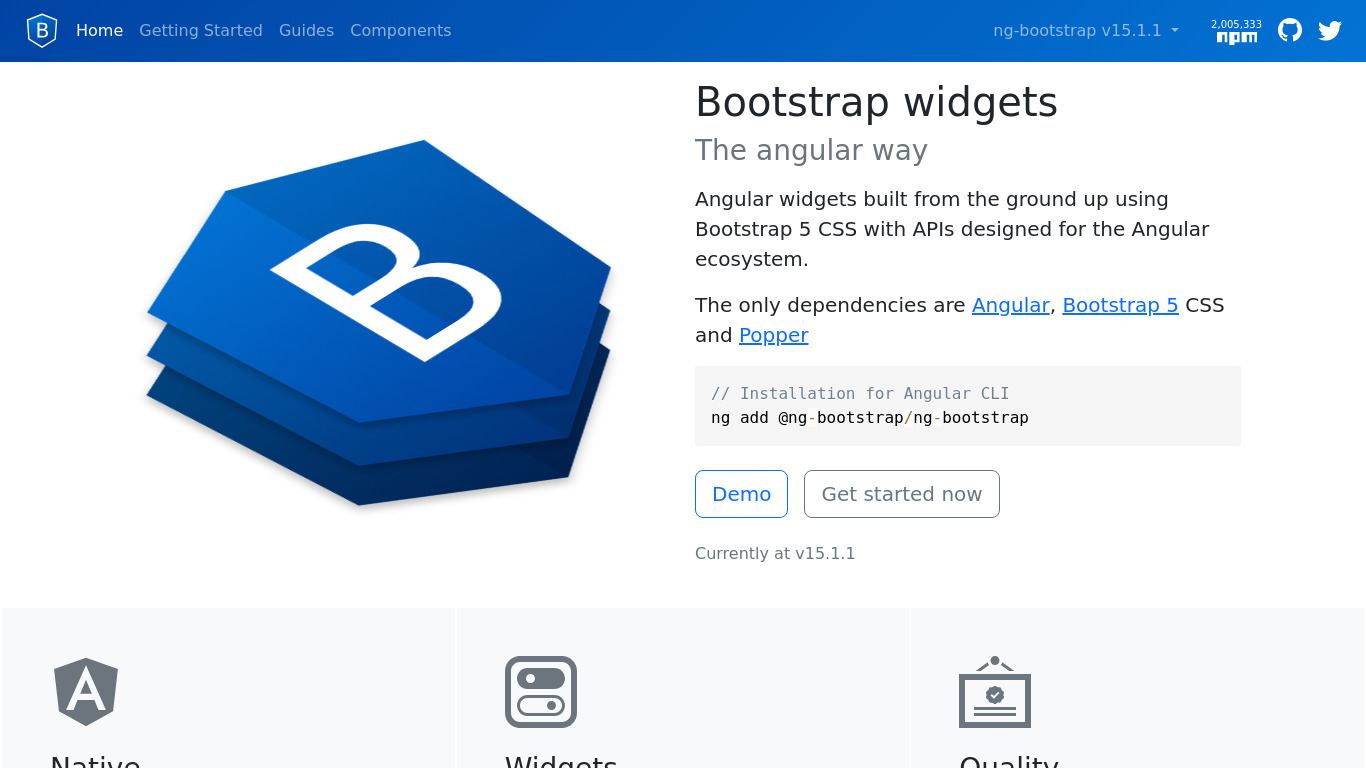 NG-Bootstrap Landing page