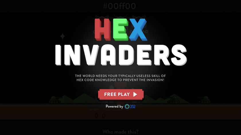 Hex Invaders Landing Page