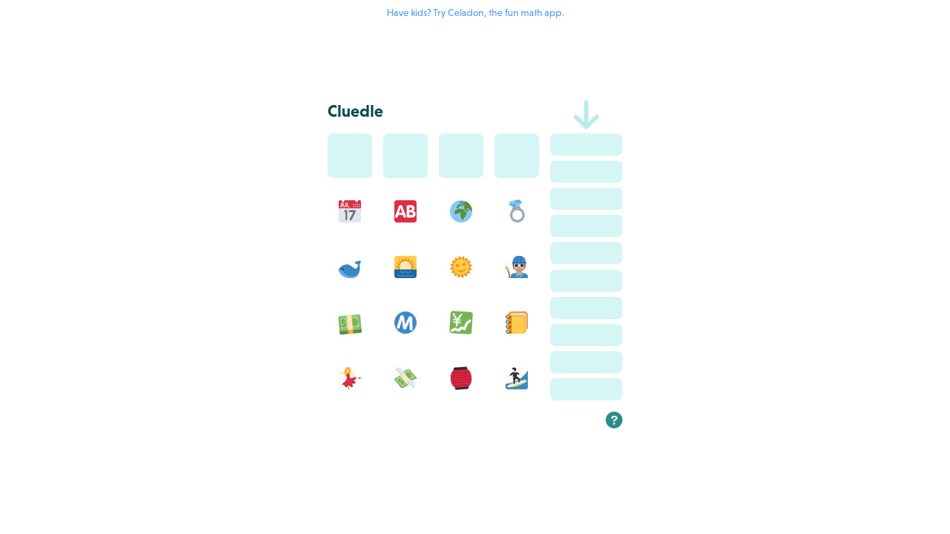 Cluedle Landing page