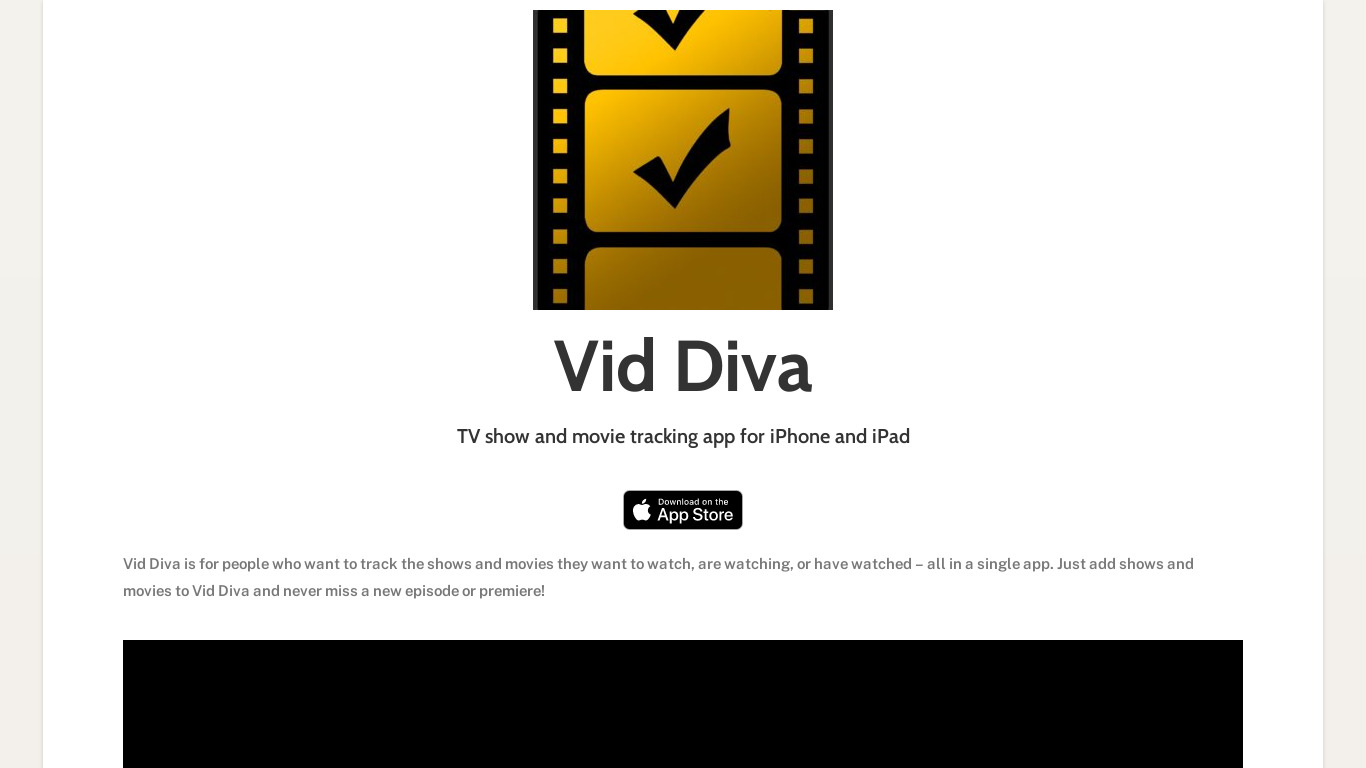 Vid Diva Landing page