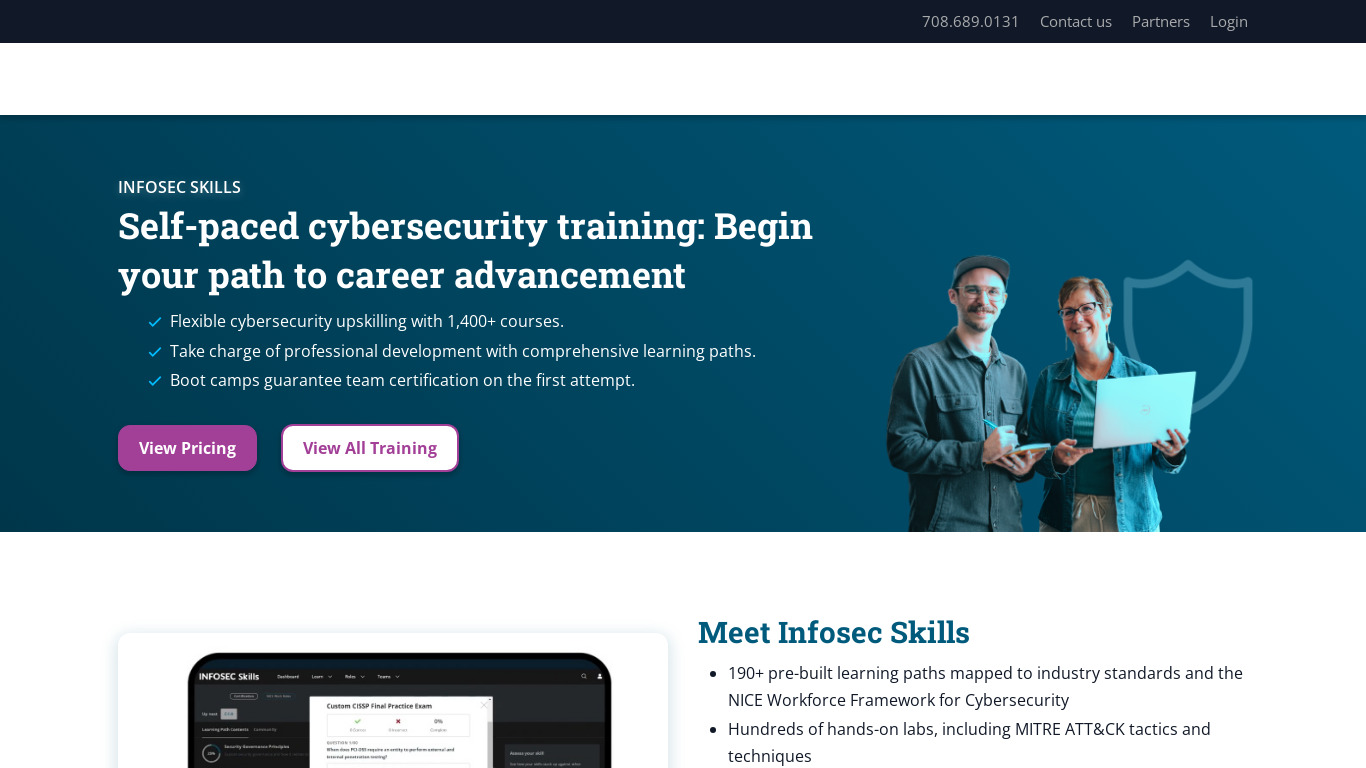 Infosec Skills Landing page
