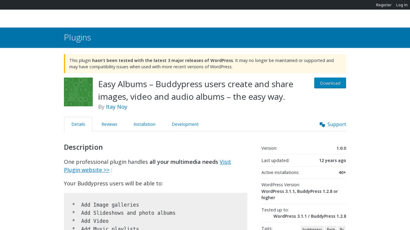 Easy Albums Landing Page