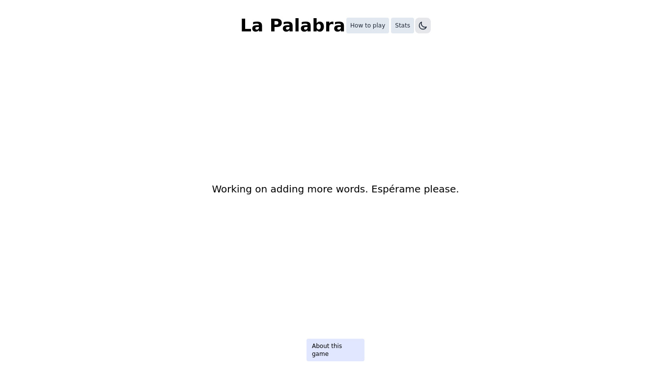La Palabra Landing page