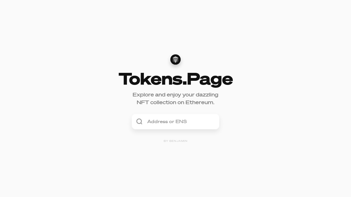 Tokens.Page Landing page