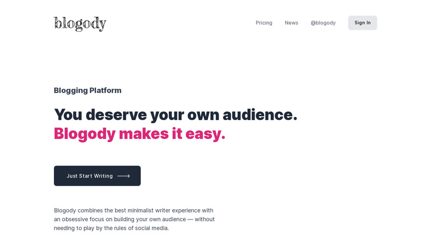 Blogody Landing Page