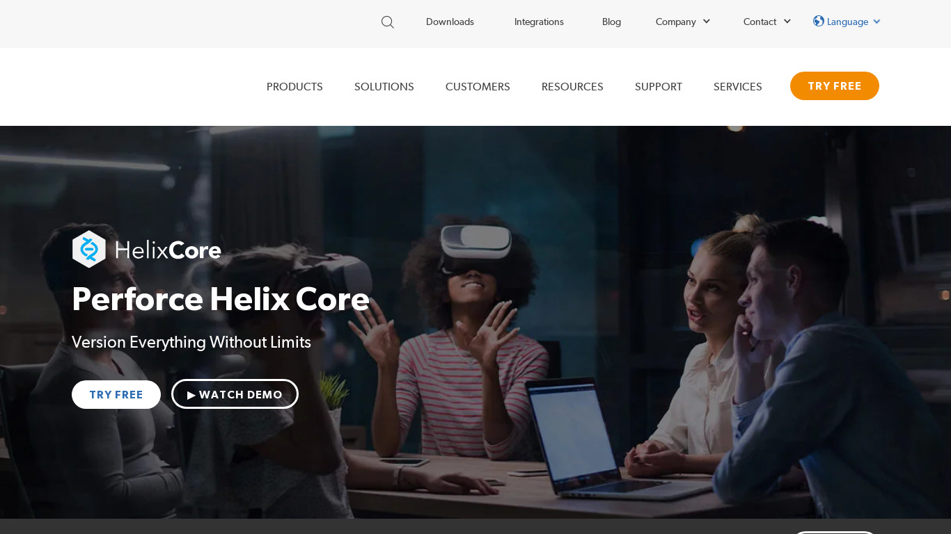 Helix Core Landing page