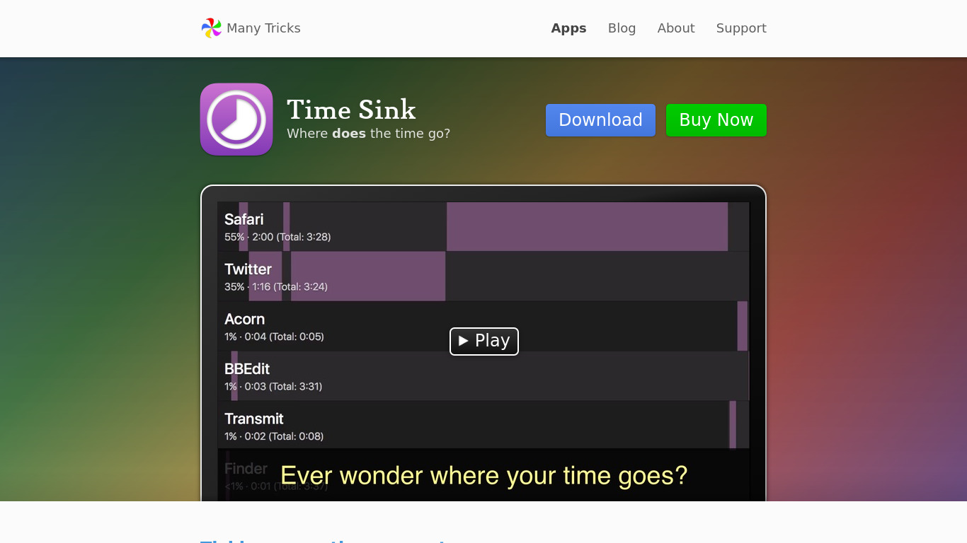Time Sink Landing page