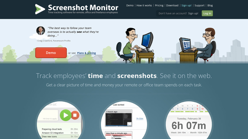 Screenshot Monitor Landing Page