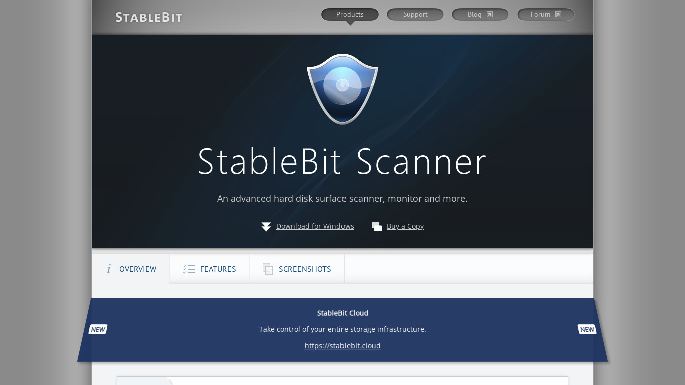StableBit Scanner Landing page