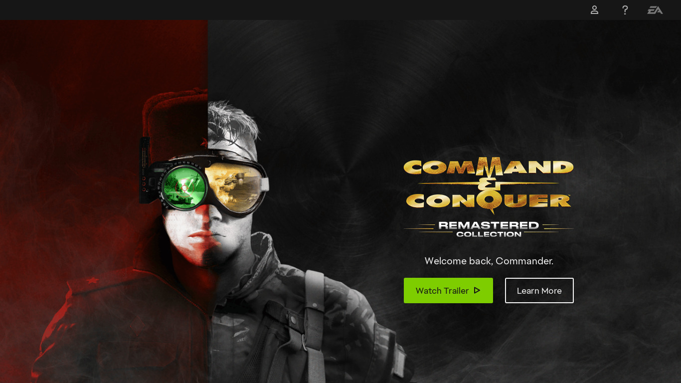Command and Conquer Landing page